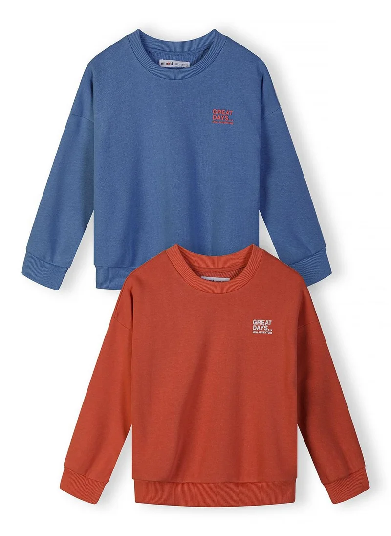مينوتي Unisex sweatshirt 2-pack blue red chest print 3-15 years